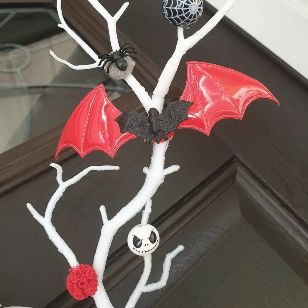 Halloween Wreath Hanger Wall Spooky Bat Decor Jack Skellington Door Hanger Sign